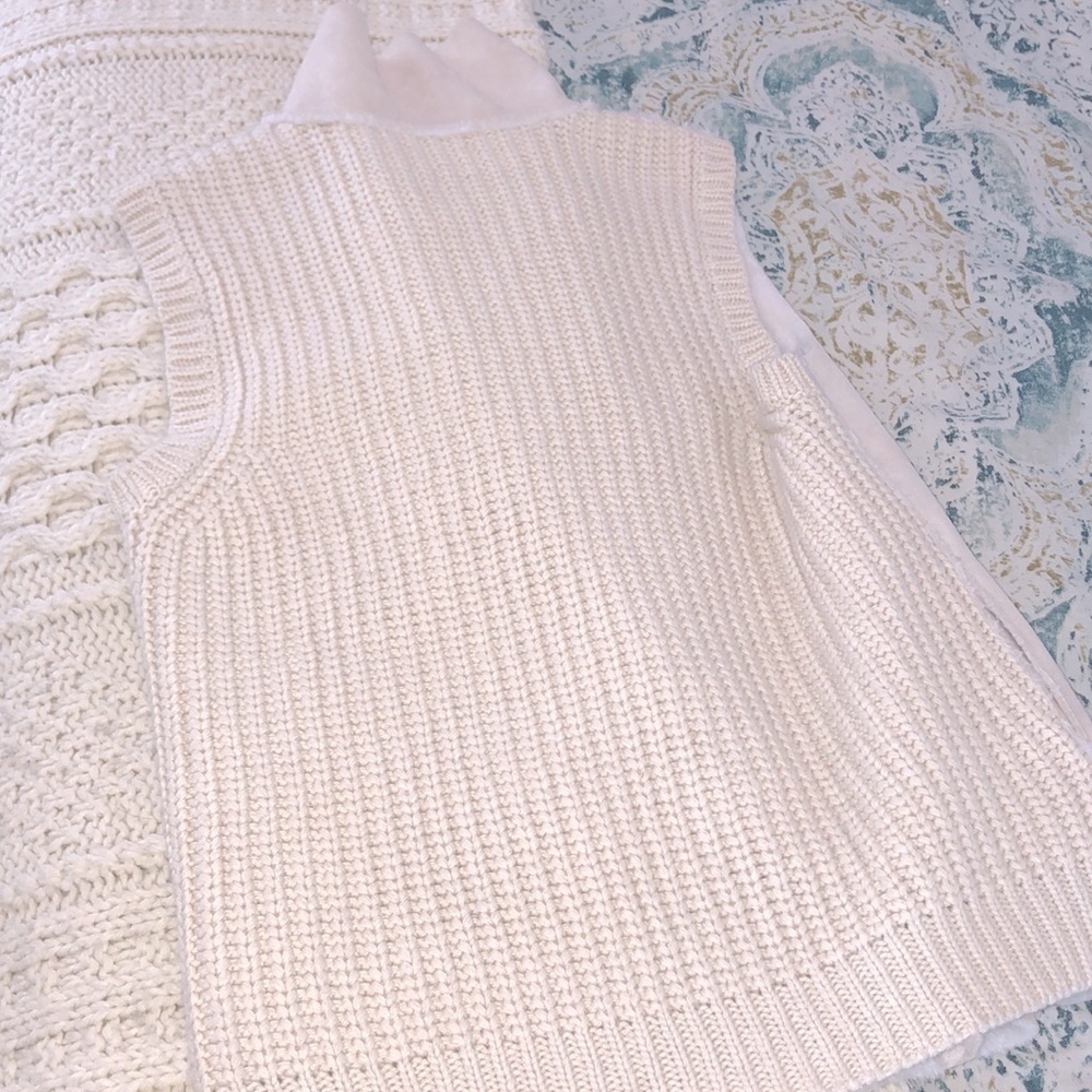 SKIES ARE BLUE size medium ivory faux suede vest - Picture 4 of 11